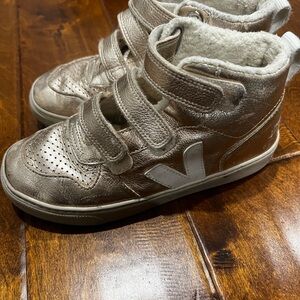 Veja Kids Metallic High-Top Sneakers